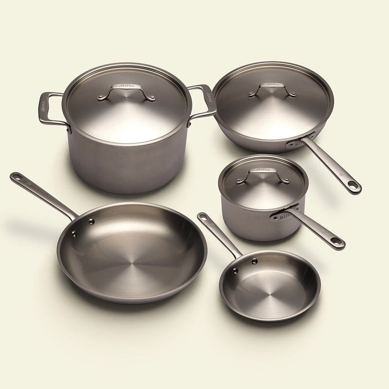 Batterie de cuisine en inox, 9 pièces - Atma Kitchenware