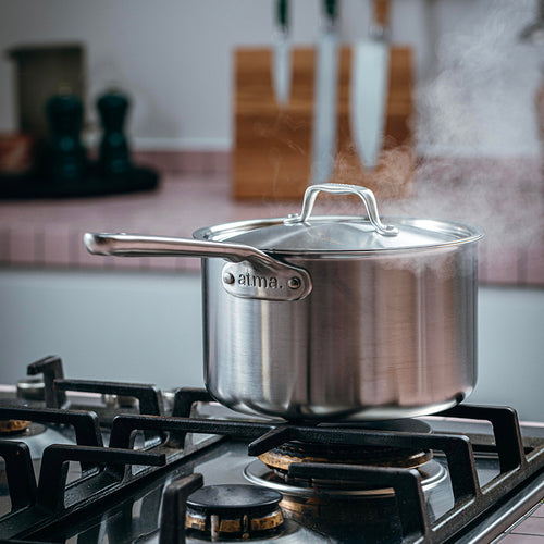 Batterie de cuisine en inox, 15 pièces