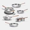Batterie de cuisine en inox avec manches bronze, 12 pièces - Atma Kitchenware