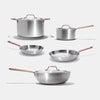 Batterie de cuisine en inox avec manches bronze, 9 pièces - Atma Kitchenware