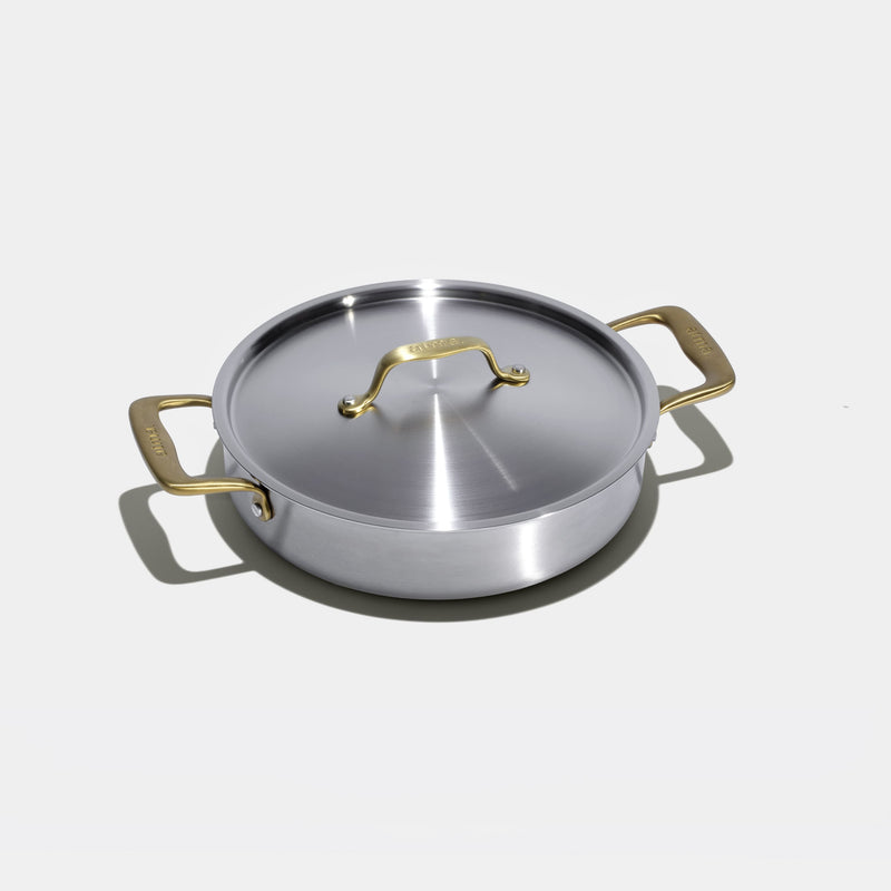 Le rondeau 26cm en inox, poignées dorées - Atma Kitchenware