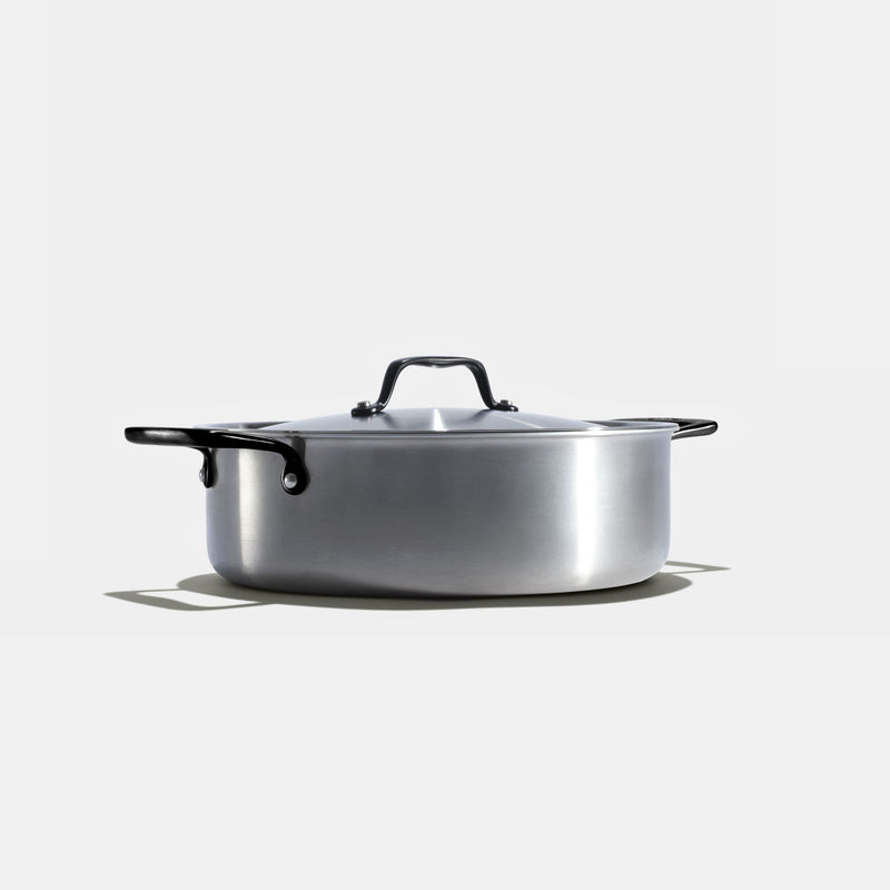 Le rondeau 26cm en inox, poignées noires - Atma Kitchenware