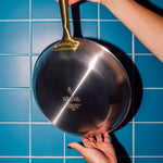Pack Brigade - set de 3 poêles en inox avec manches dorés - Édition limitée - Atma Kitchenware
